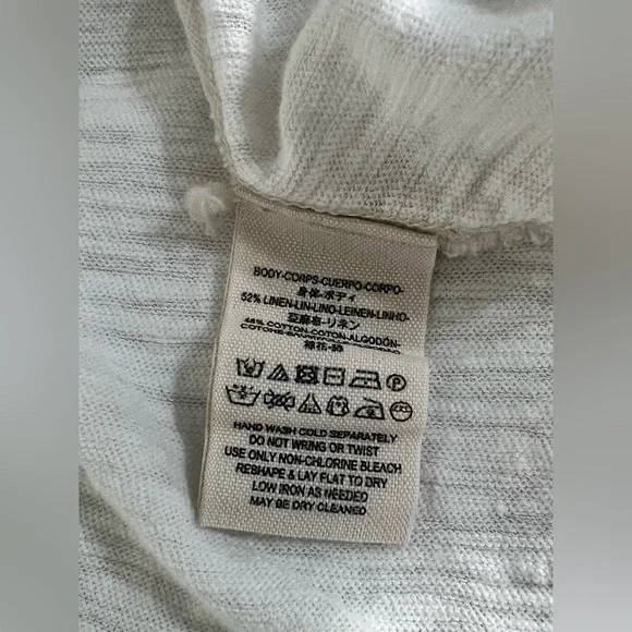 Free People Aster Henley Oversized Boho White Short Sleeved Top Medium - Picture 11 of 13